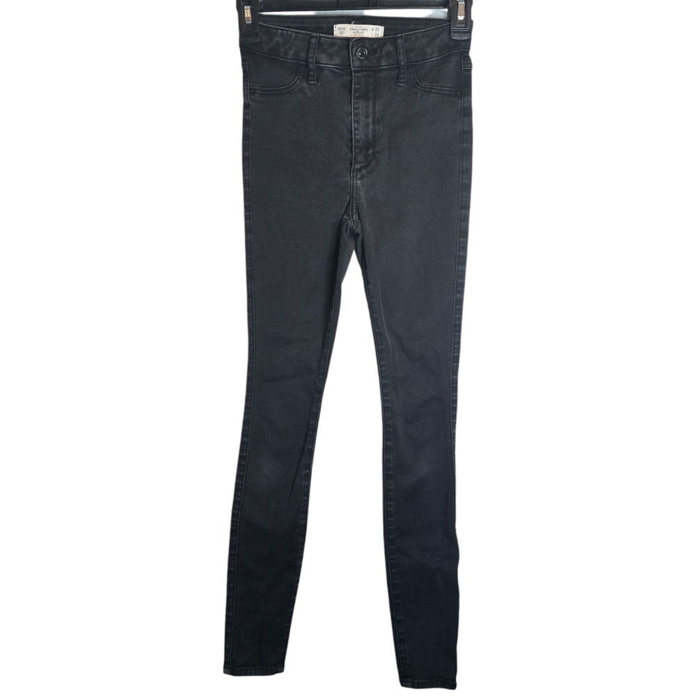 Abercrombie and Fitch Womens 000R 23x29 Black Jeans Super Skinny Hipster Chic
